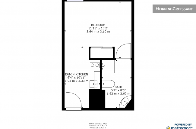 Furnished studio in residence